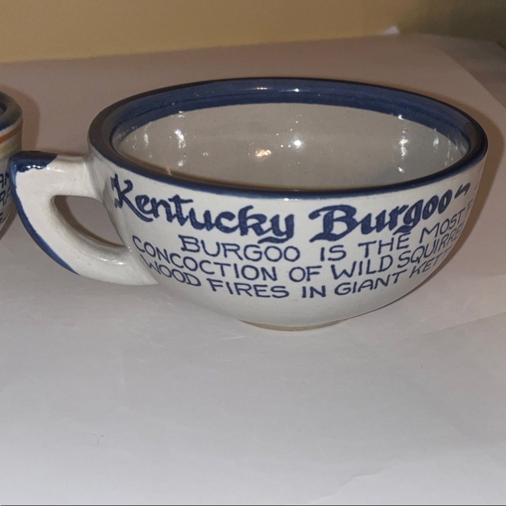 Louisville Stoneware 1982 Kentucky Burgoo Ceramic Soup Bowl with Blue Accents - Picture 4 of 9